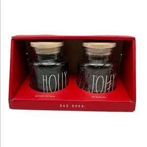 Rae Dunn HOLLY JOLLY Hair Band and Bobby Pins Jar’s